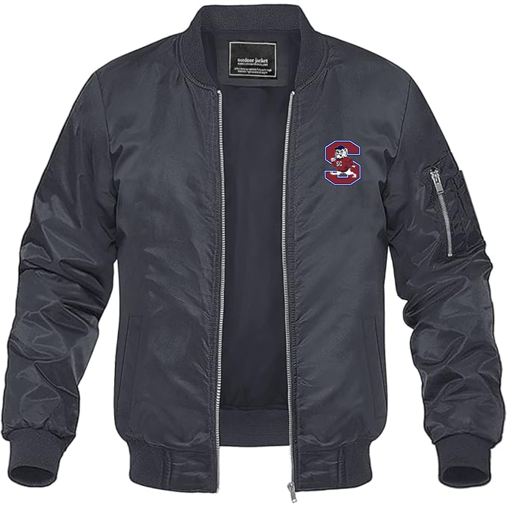 Men's South Carolina State Bulldogs Logo Lightweight Bomber Jacket Windbreaker Softshell Varsity Jacket Coat