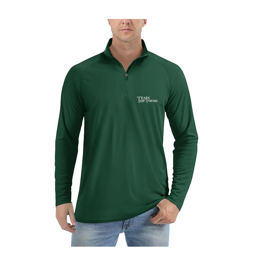 Men's Tear Of Themis Logo  Lightweight Quarter-Zip Athletic Shirt Long Sleeve Performance Wear