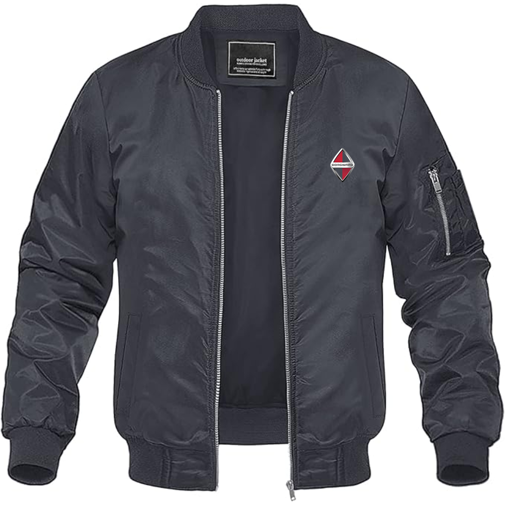 Men's Borgward Logo Lightweight Bomber Jacket Windbreaker Softshell Varsity Jacket Coat