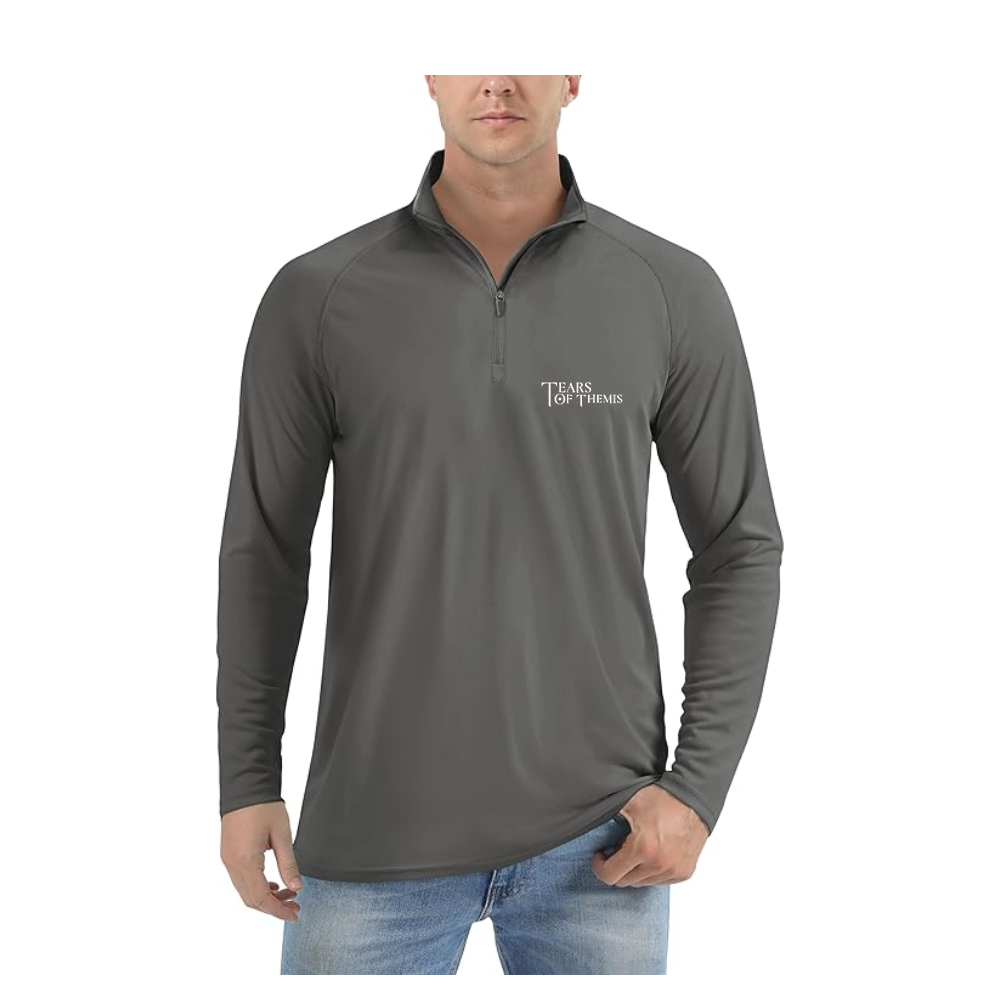 Men's Tear Of Themis Logo  Lightweight Quarter-Zip Athletic Shirt Long Sleeve Performance Wear