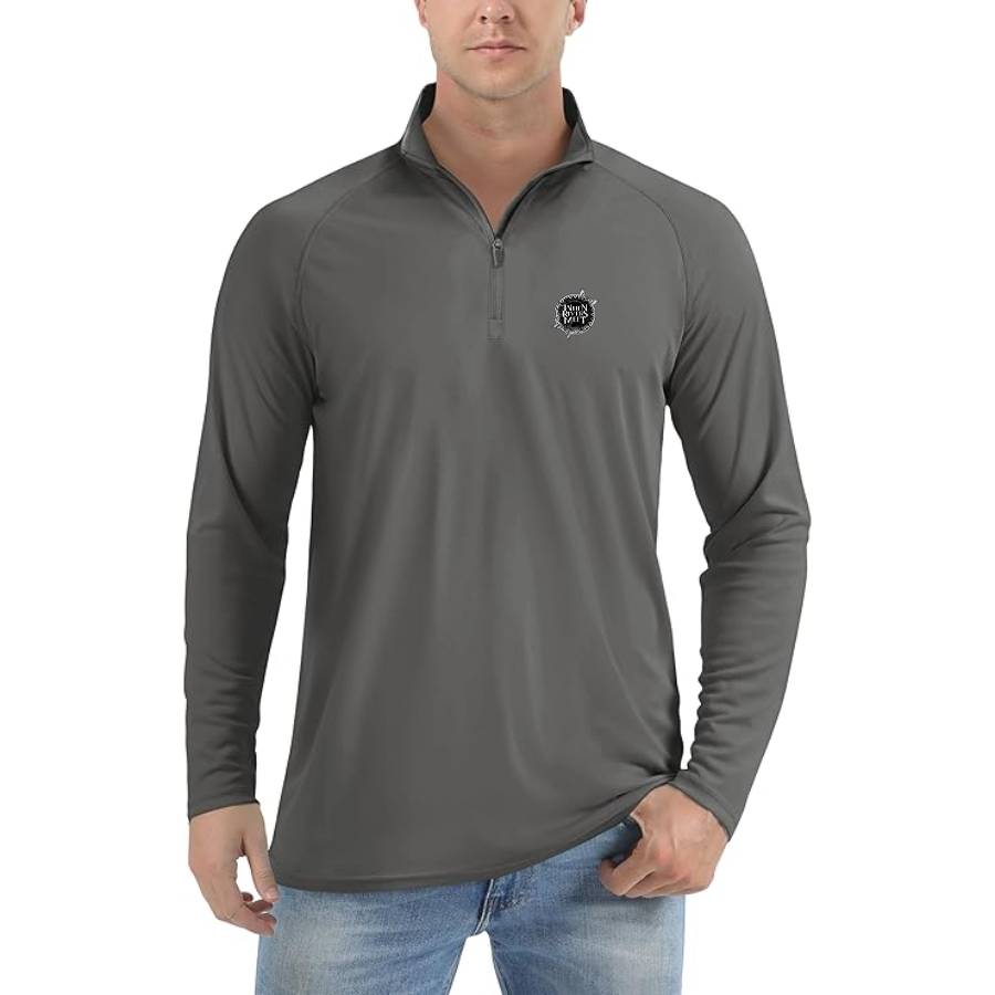 Men's When Rivers Meet Lightweight Quarter-Zip Athletic Shirt Long Sleeve Performance Wear
