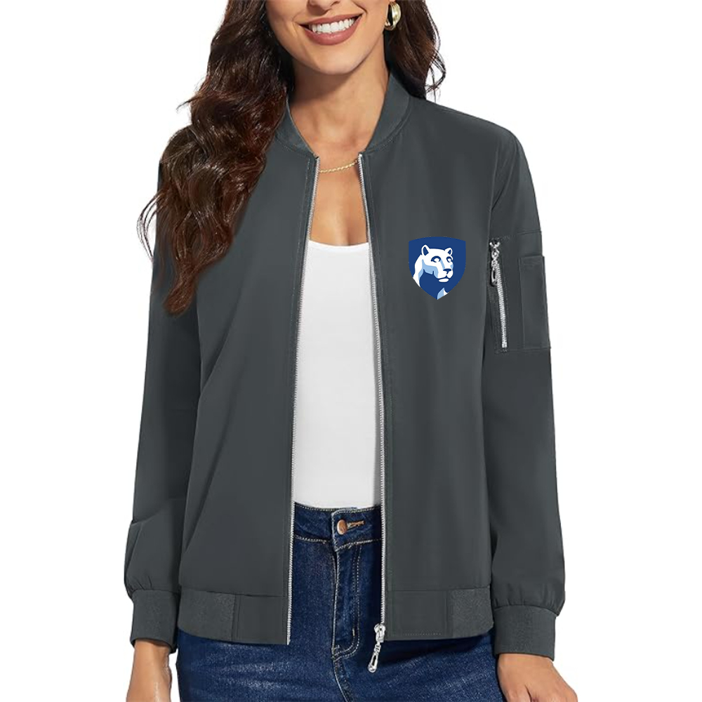 Women's Penn State Symbol  Premium Bomber Jacket with Polished Detailing and Functional Sleeve Pocket Modern Luxury Outerwear