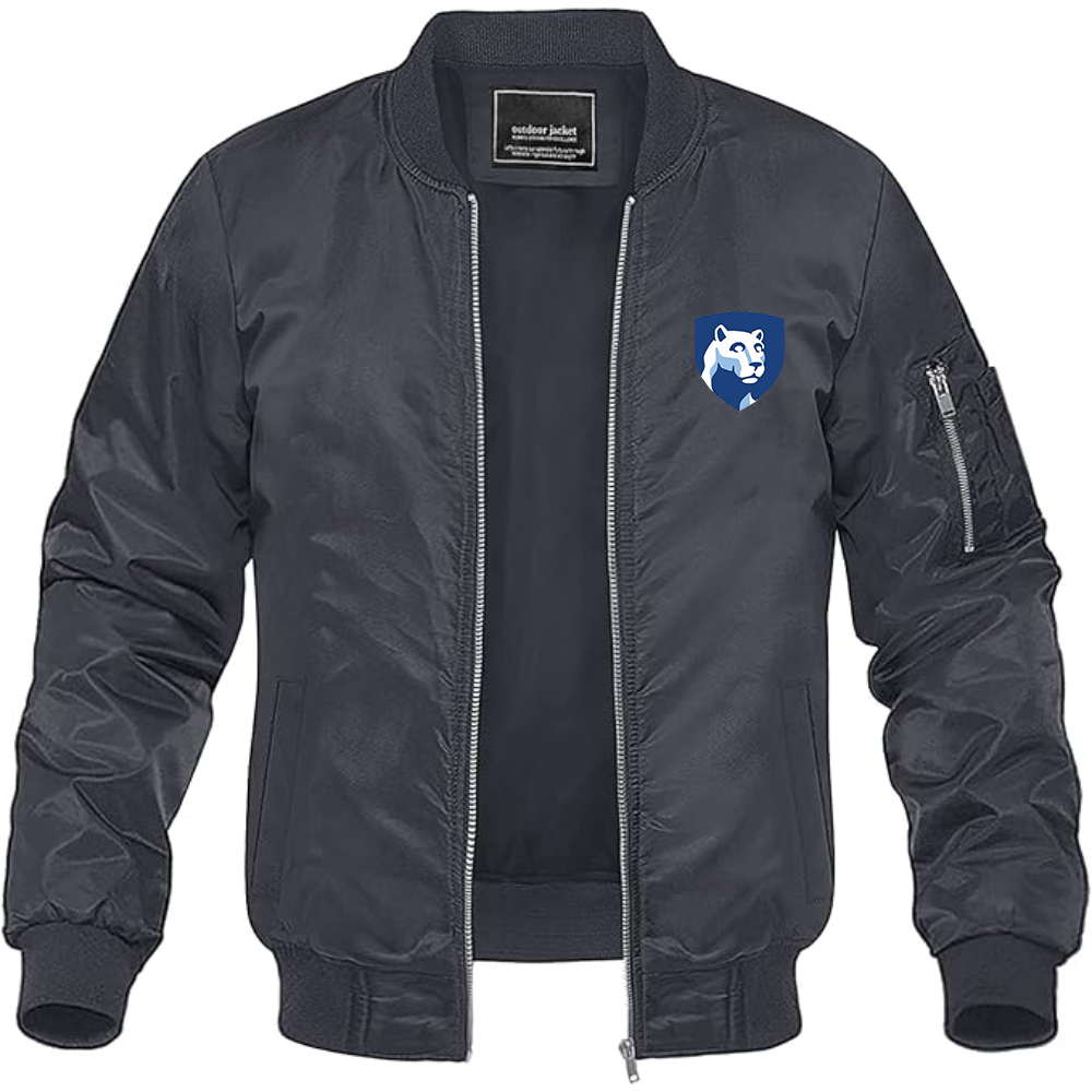 Men's Penn State Symbol Lightweight Bomber Jacket Windbreaker Softshell Varsity Jacket Coat