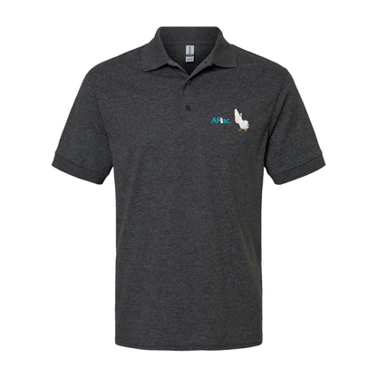 Men's Aflac Logo and Duck Gildan Dry Blend Jersey Polo