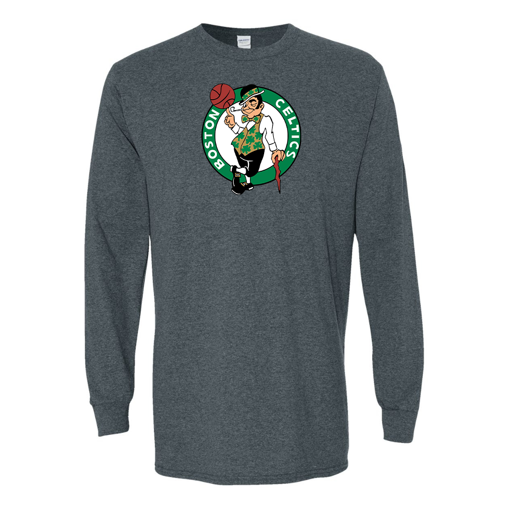 Men's Boston Celtics Logo Gildan Heavy Cotton Long Sleeve T-Shirt