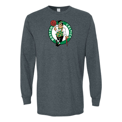 Men's Boston Celtics Logo Gildan Heavy Cotton Long Sleeve T-Shirt