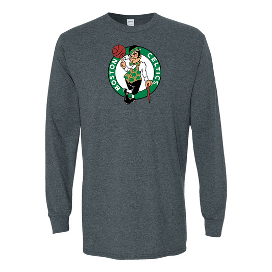 Men's Boston Celtics Logo Gildan Heavy Cotton Long Sleeve T-Shirt