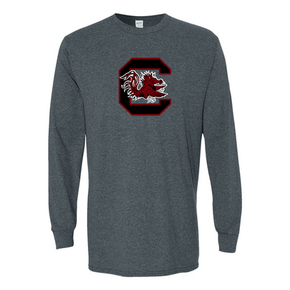 Men's South Carolina Gamecocks Logo Gildan Heavy Cotton Long Sleeve T-Shirt