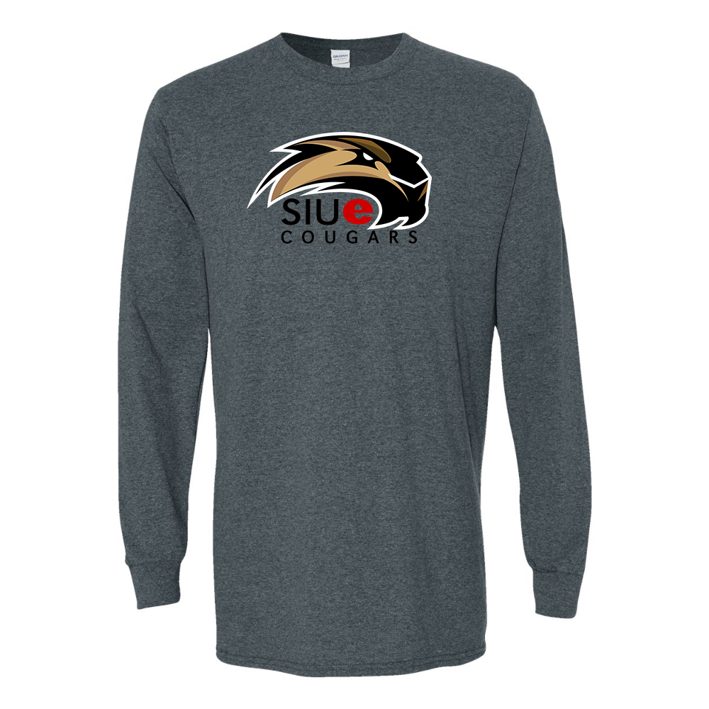 Men's SIU Edwardsville Cougars Logo Gildan Heavy Cotton Long Sleeve T-Shirt