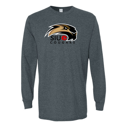 Men's SIU Edwardsville Cougars Logo Gildan Heavy Cotton Long Sleeve T-Shirt