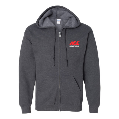 Men's ACE Hardware Logo Gildan  Heavy Blend Full Zip Hooded Sweatshirt
