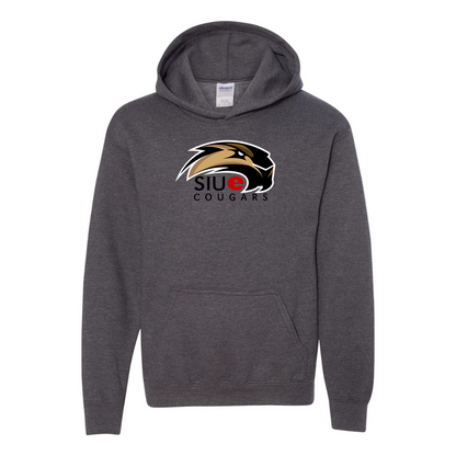 Youth SIU Edwardsville Cougars Logo Gildan Heavy Blend  Hooded Sweatshirt