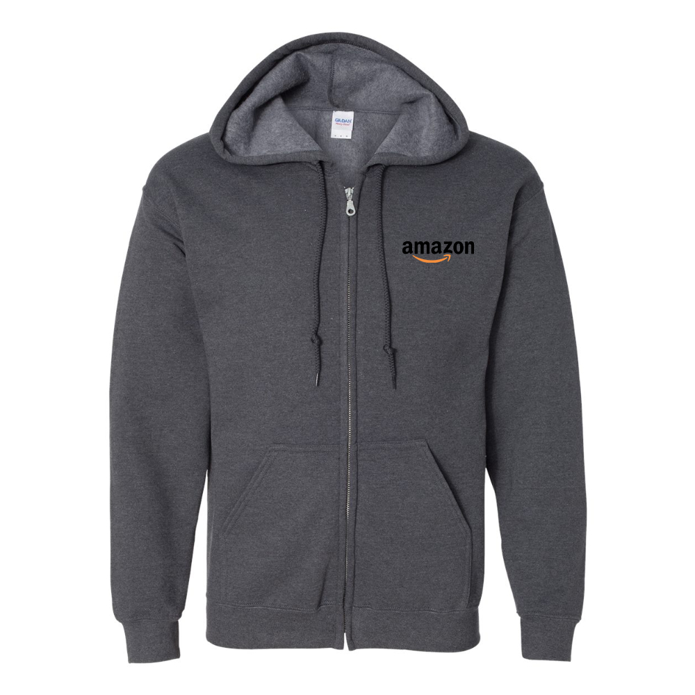 Men's Amazon Logo Gildan  Heavy Blend Full Zip Hooded Sweatshirt
