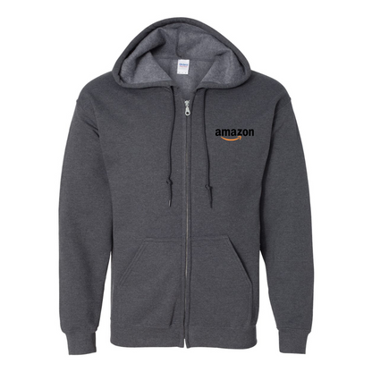 Men's Amazon Logo Gildan  Heavy Blend Full Zip Hooded Sweatshirt