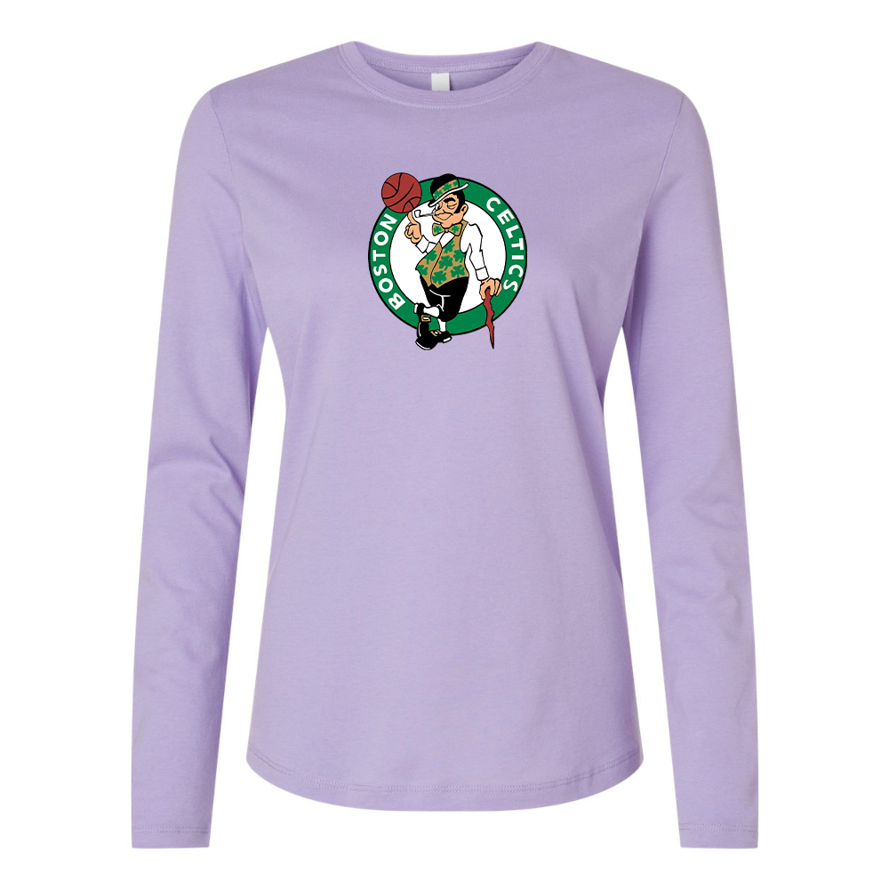 BELLA CANVAS Women’s Boston Celtics Logo Jersey Long Sleeve Tee