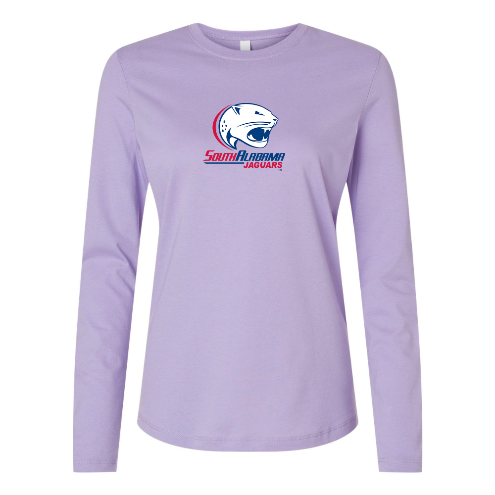 BELLA CANVAS Women’s South Alabama Jaguars Logo Jersey Long Sleeve Tee