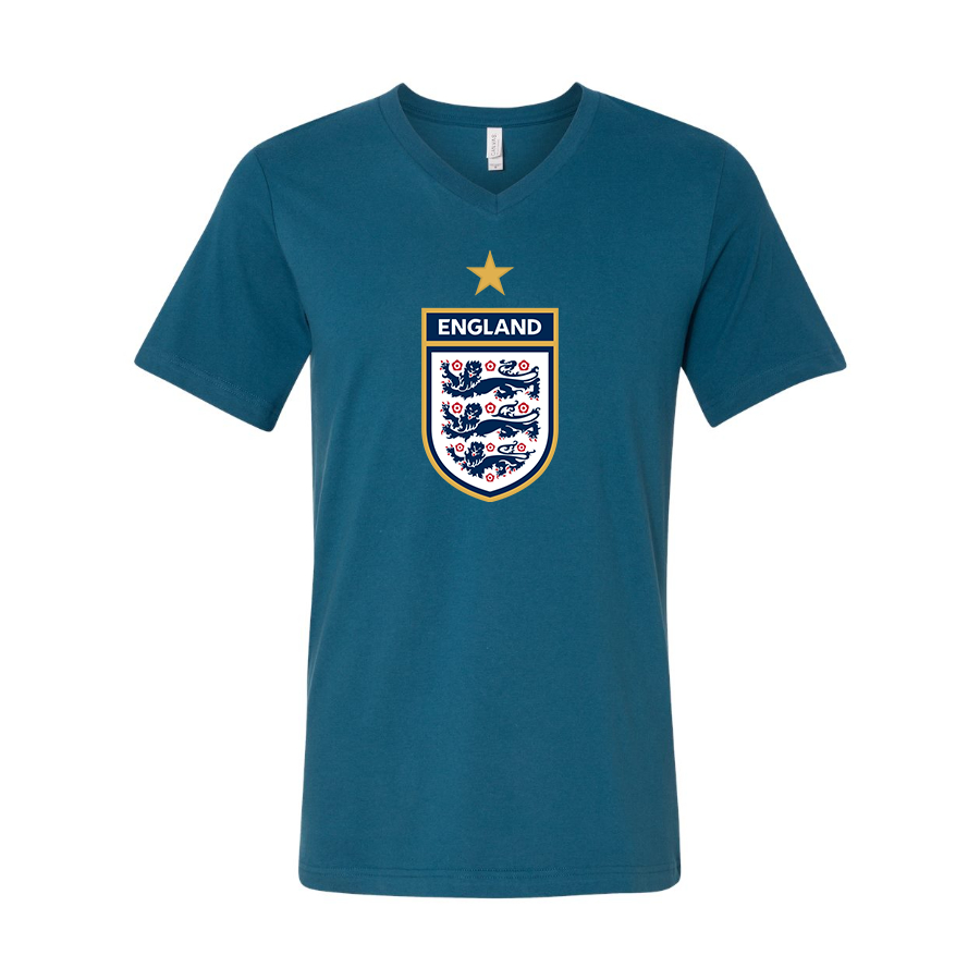 Men’s England National Soccer Team - BELLA + CANVAS - Jersey V-Neck Tee - 3005