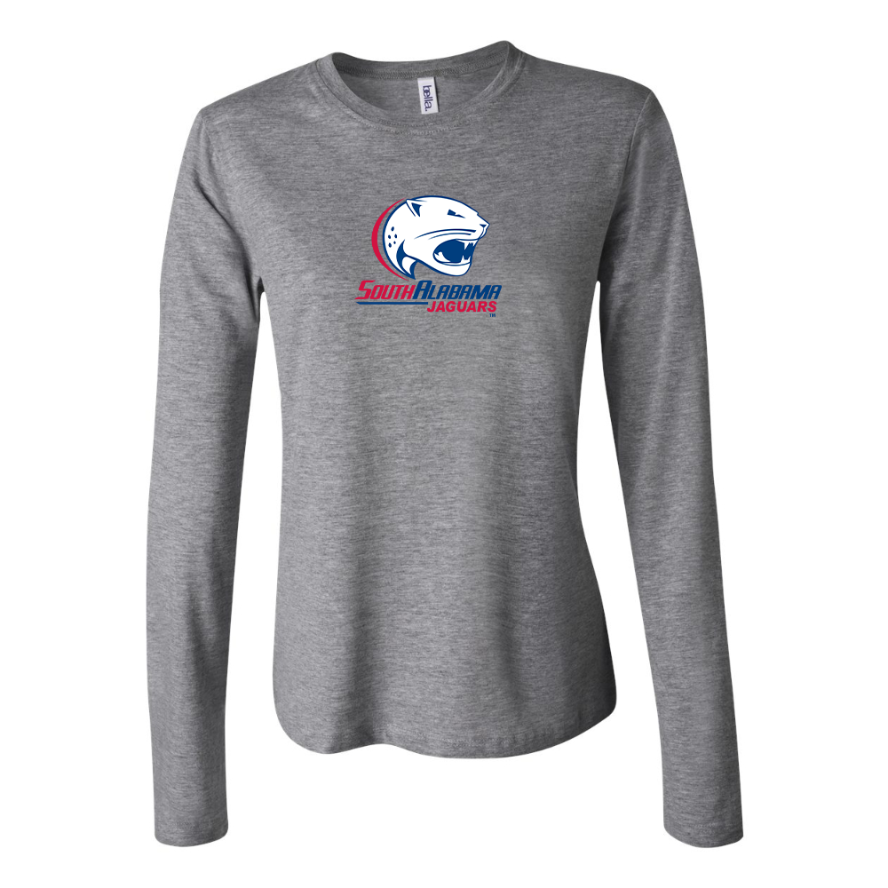 BELLA CANVAS Women’s South Alabama Jaguars Logo Jersey Long Sleeve Tee