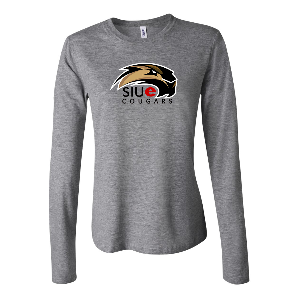 BELLA CANVAS Women’s SIU Edwardsville Cougars Logo Jersey Long Sleeve Tee