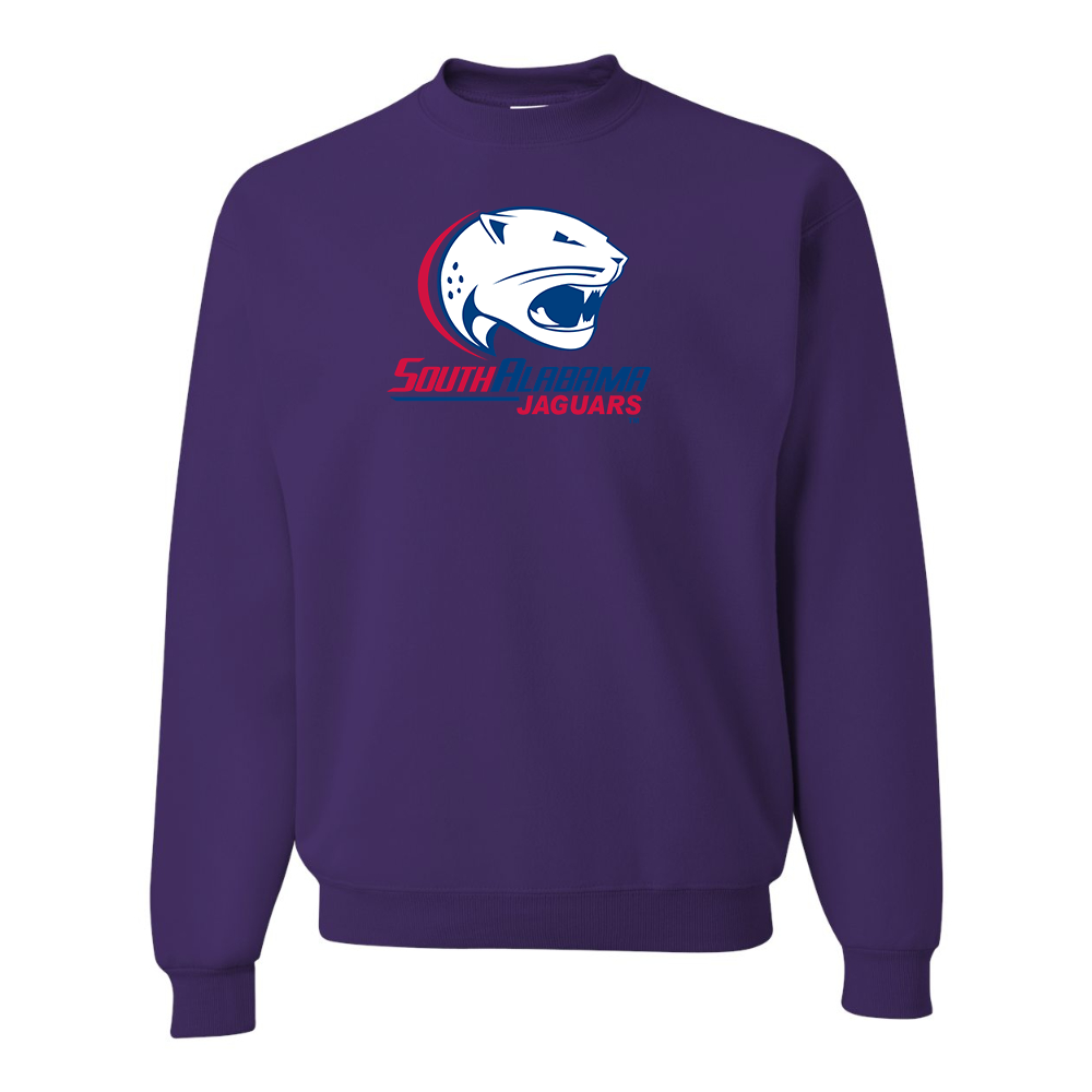 Men's South Alabama Jaguars Logo JERZEES NuBlend Crewneck Sweatshirt