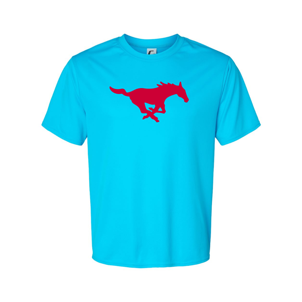 Men's SMU Mustangs Logo Polyester T-Shirt