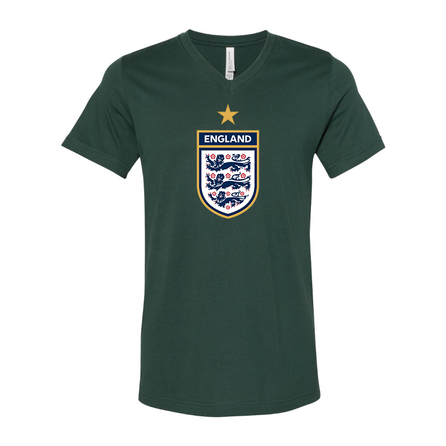 Men’s England National Soccer Team - BELLA + CANVAS - Jersey V-Neck Tee - 3005