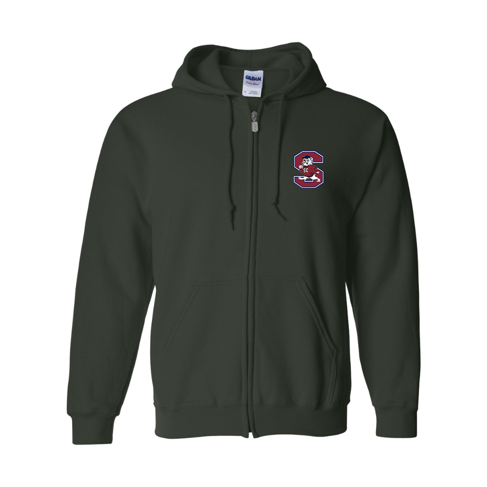 Men's South Carolina State Bulldogs Logo Gildan  Heavy Blend Full Zip Hooded Sweatshirt
