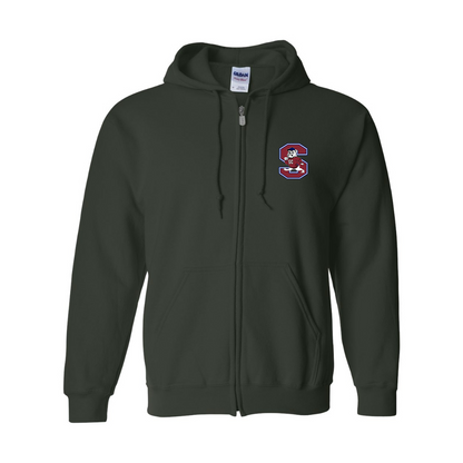 Men's South Carolina State Bulldogs Logo Gildan  Heavy Blend Full Zip Hooded Sweatshirt