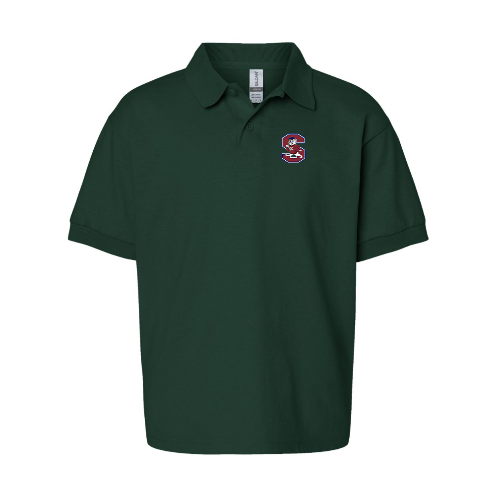 Youth South Carolina State Bulldogs Logo Gildan Dry Blend Jersey Polo