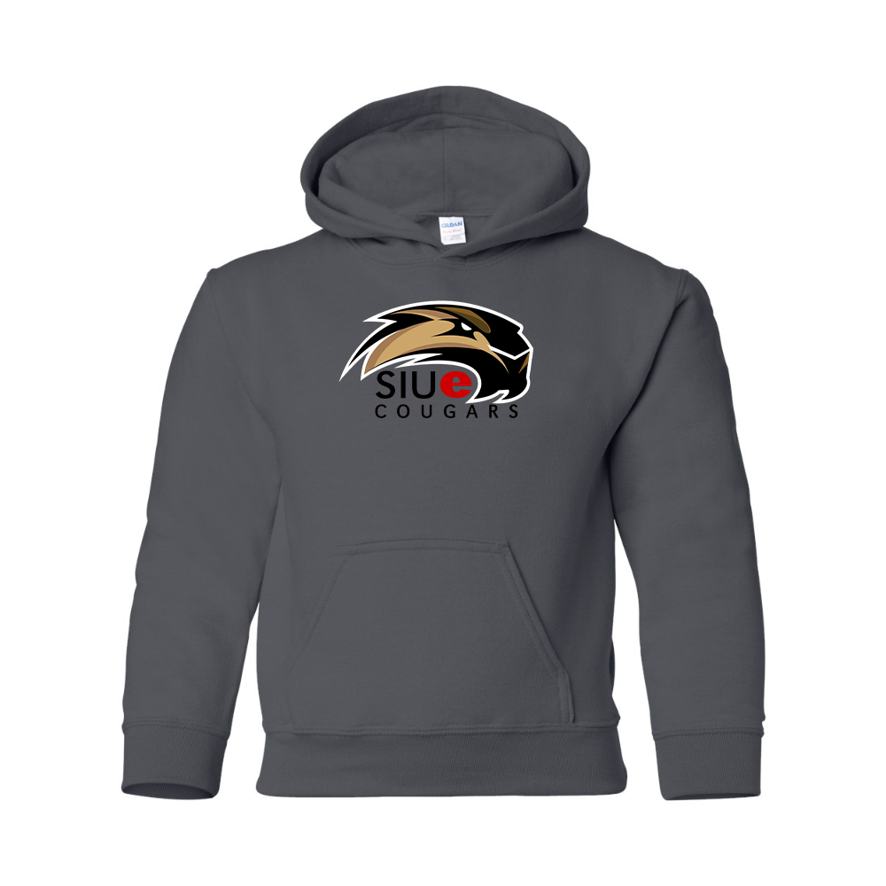 Youth SIU Edwardsville Cougars Logo Gildan Heavy Blend  Hooded Sweatshirt