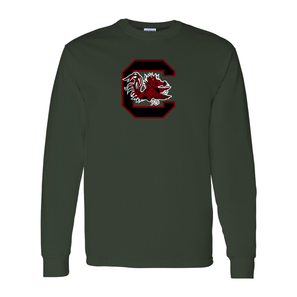 Men's South Carolina Gamecocks Logo Gildan Heavy Cotton Long Sleeve T-Shirt