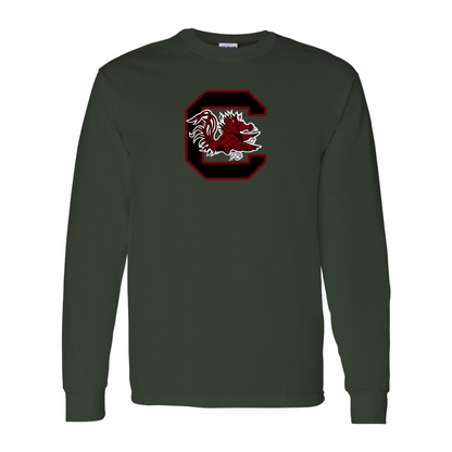 Men's South Carolina Gamecocks Logo Gildan Heavy Cotton Long Sleeve T-Shirt