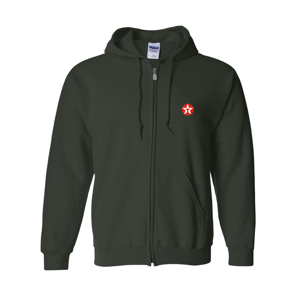 Men's Texaco Logo Gildan  Heavy Blend Full Zip Hooded Sweatshirt