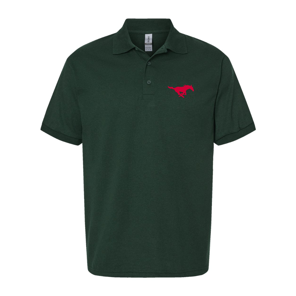 Men's SMU Mustangs Logo Gildan Dry Blend Jersey Polo