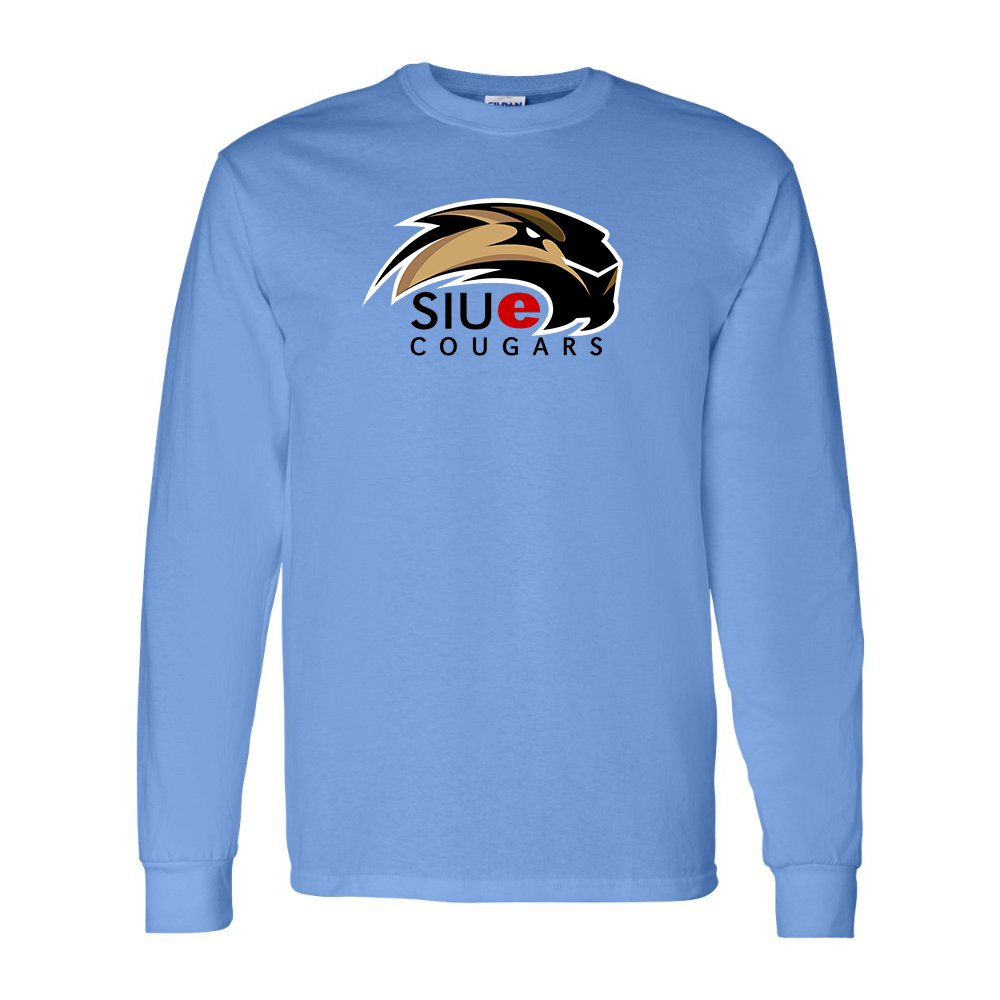 Men's SIU Edwardsville Cougars Logo Gildan Heavy Cotton Long Sleeve T-Shirt
