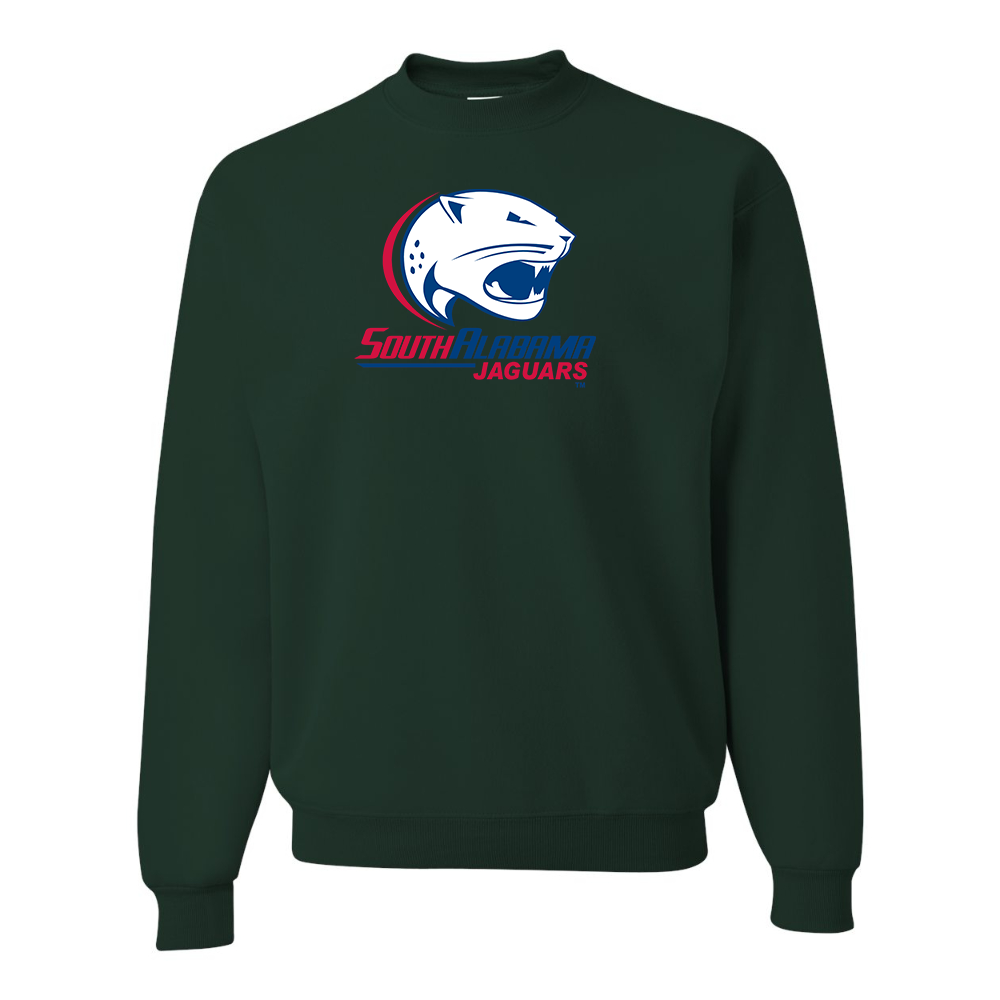 Men's South Alabama Jaguars Logo JERZEES NuBlend Crewneck Sweatshirt
