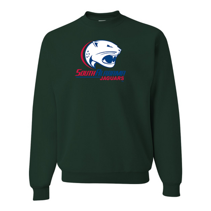 Men's South Alabama Jaguars Logo JERZEES NuBlend Crewneck Sweatshirt