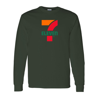 Men's 7 Eleven Logo Gildan Heavy Cotton Long Sleeve T-Shirt