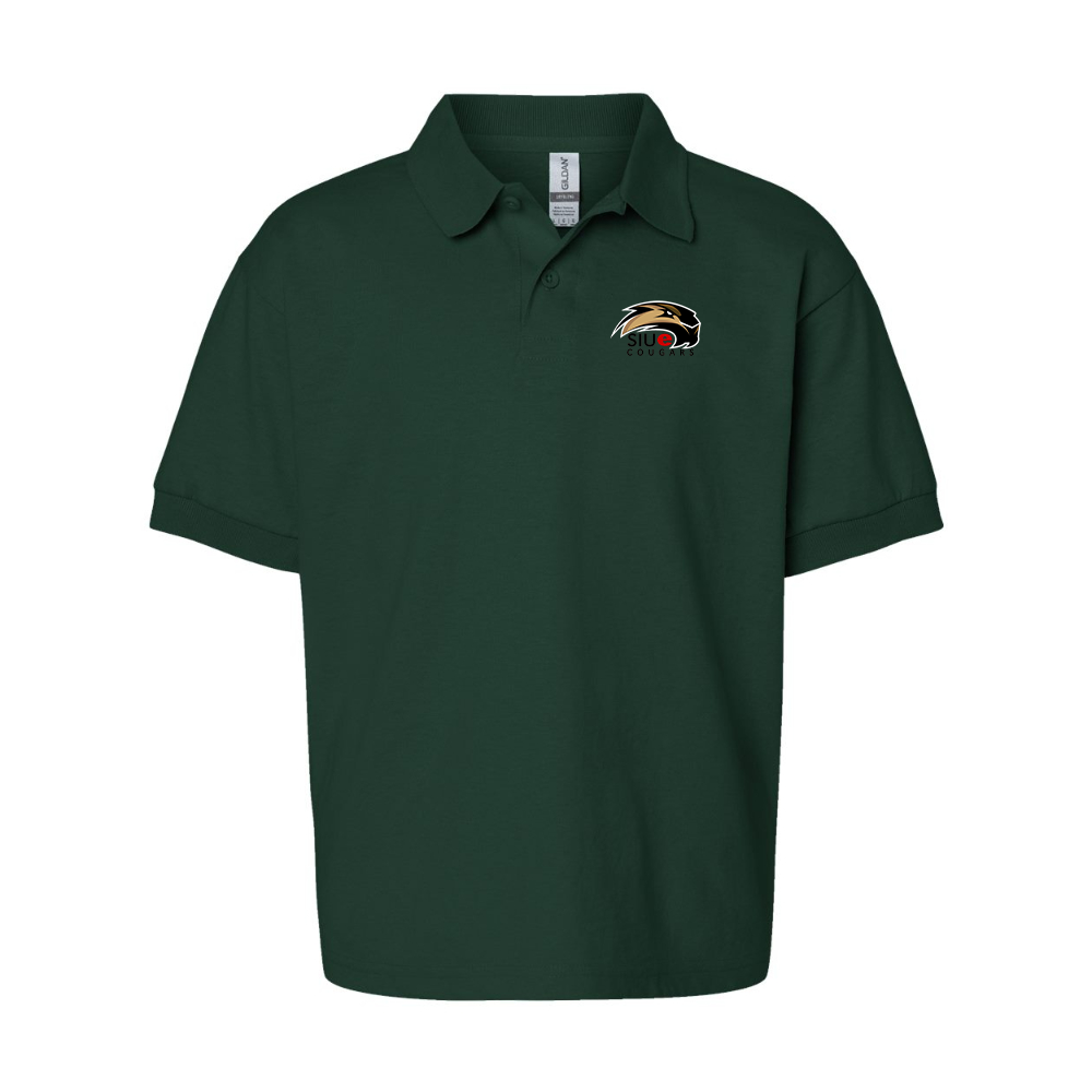 Youth SIU Edwardsville Cougars Logo Gildan Dry Blend Jersey Polo