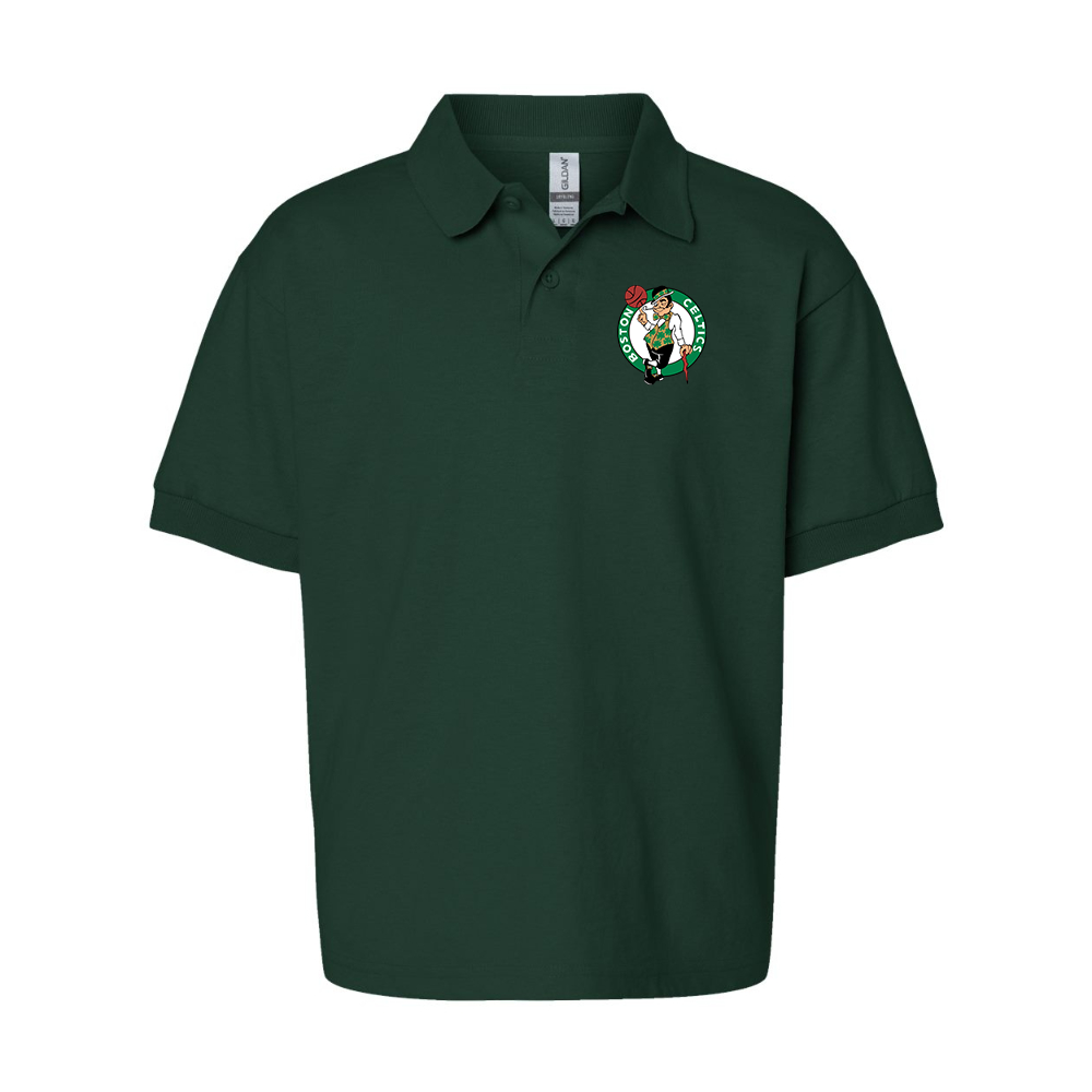 Youth Boston Celtics Logo Gildan Dry Blend Jersey Polo