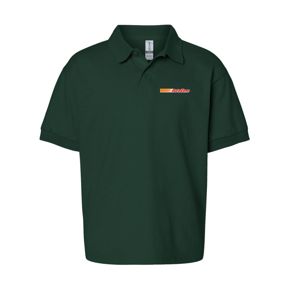 Youth AutoZone Logo Gildan Dry Blend Jersey Polo