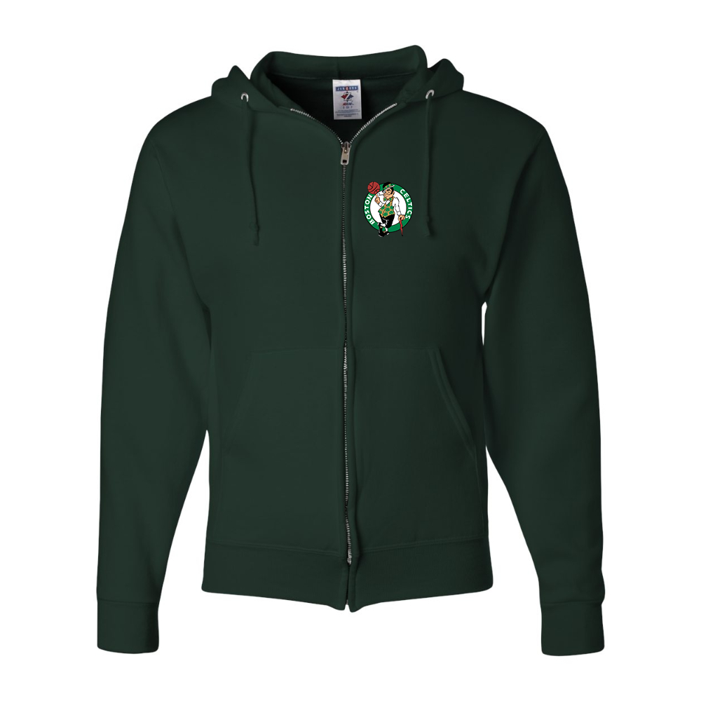 Men's Boston Celtics Logo JERZEES NuBlend Full-Zip Hooded Sweatshirt