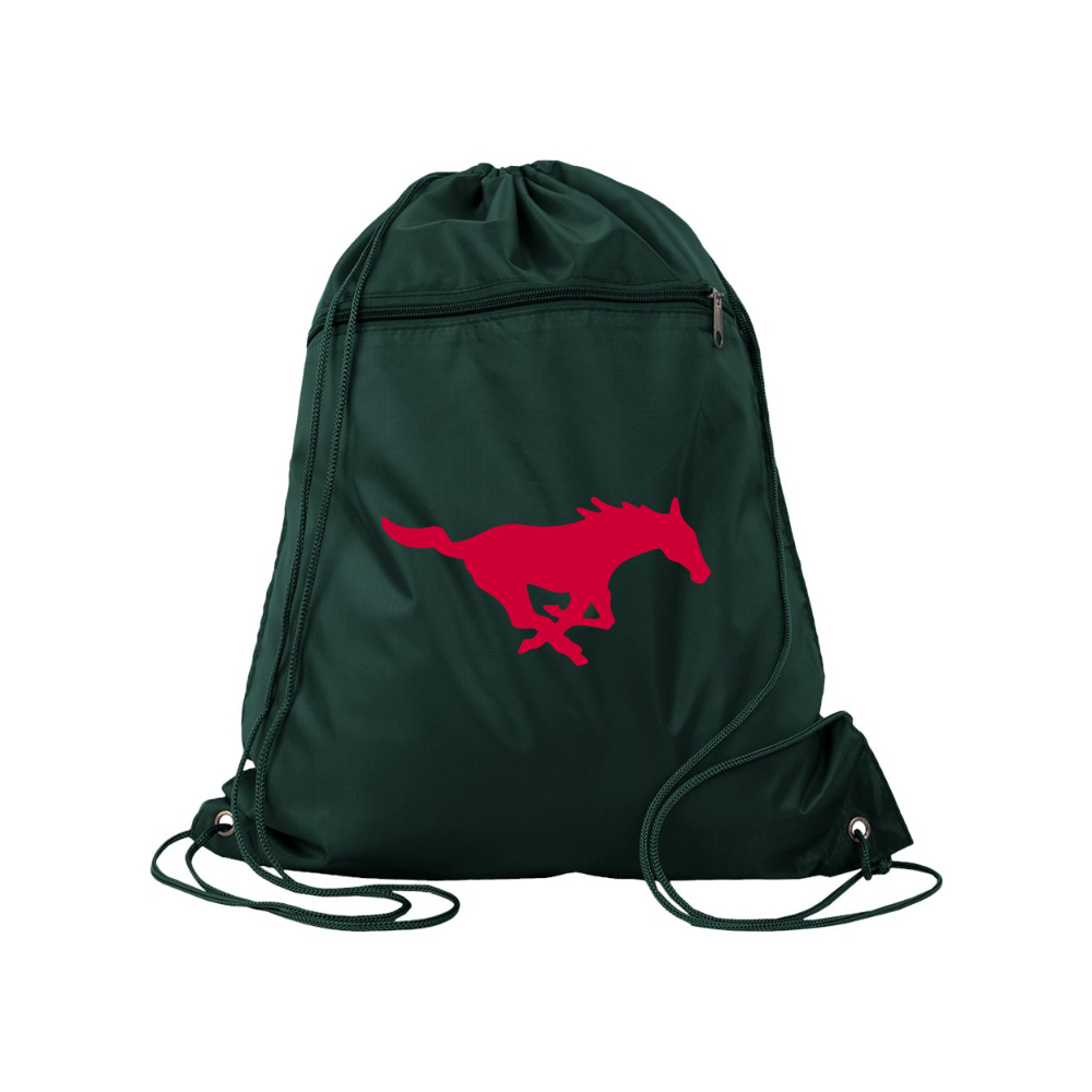 SMU Mustangs Logo Q-Tees - Polyester Cinchpack