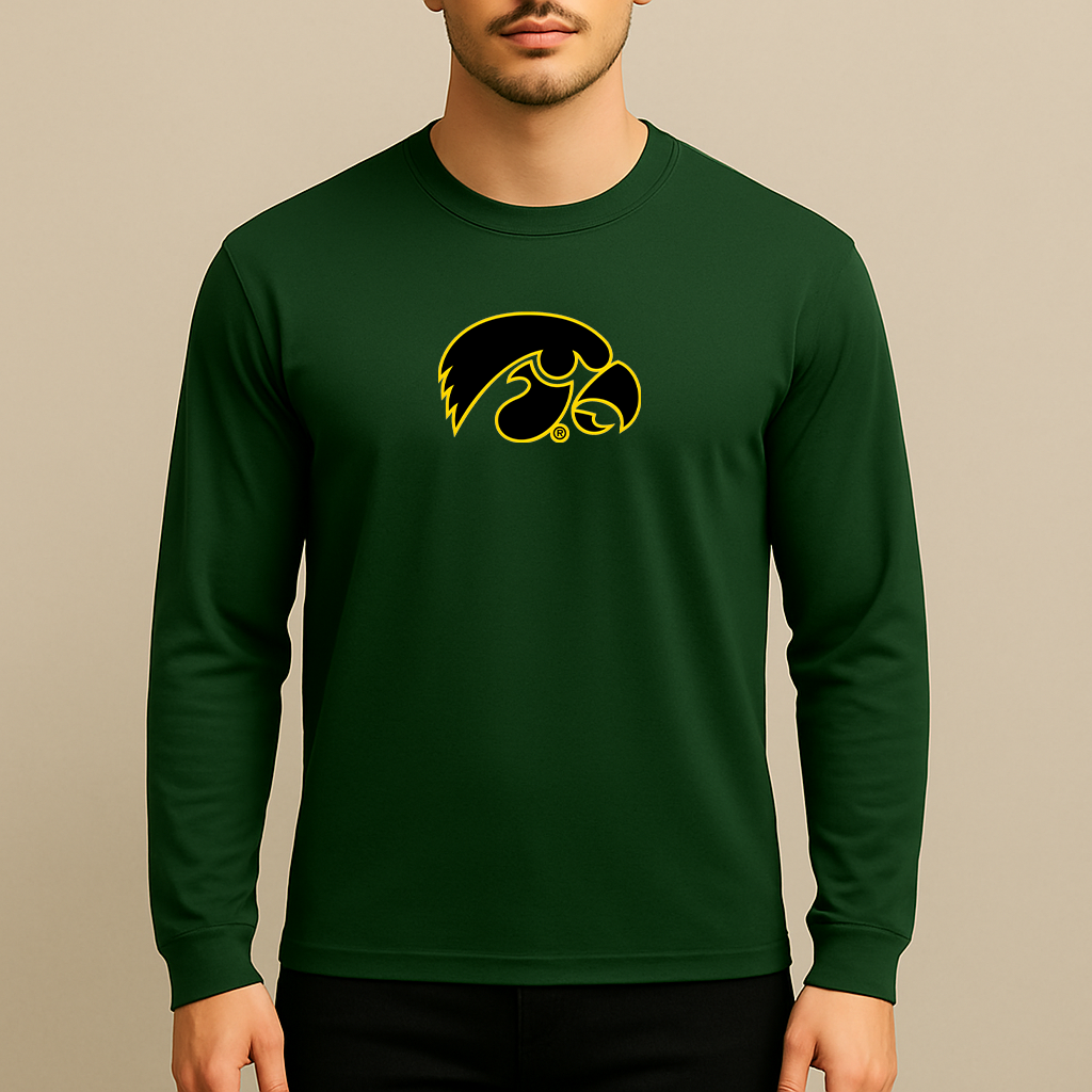 Men's Iowa Hawkeyes Logo Long Sleeve T-Shirt