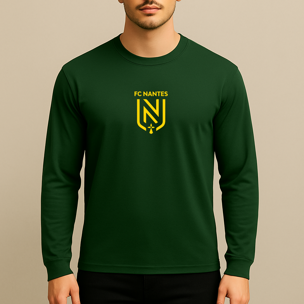 Men's FC Nantes Soccer Logo Long Sleeve T-Shirt