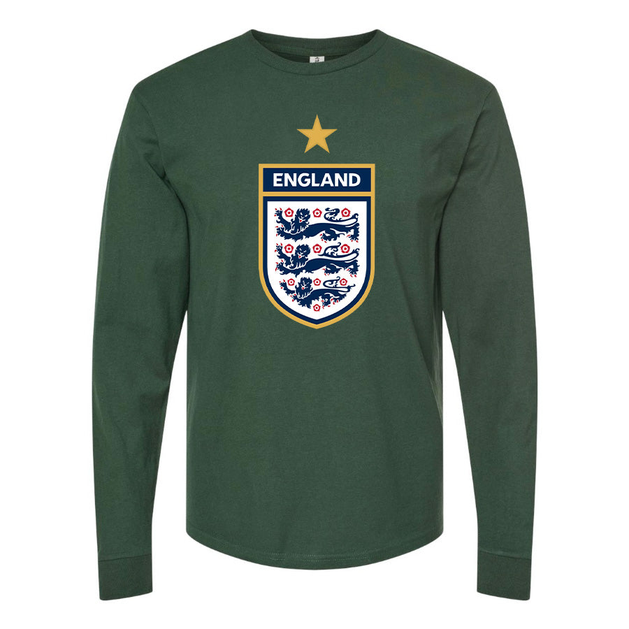 Men's England National Soccer Team Long Sleeve T-Shirt