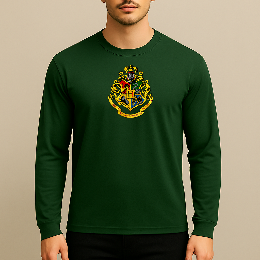 Men's Hogwarts Emblem Harry Potter Movie Long Sleeve T-Shirt