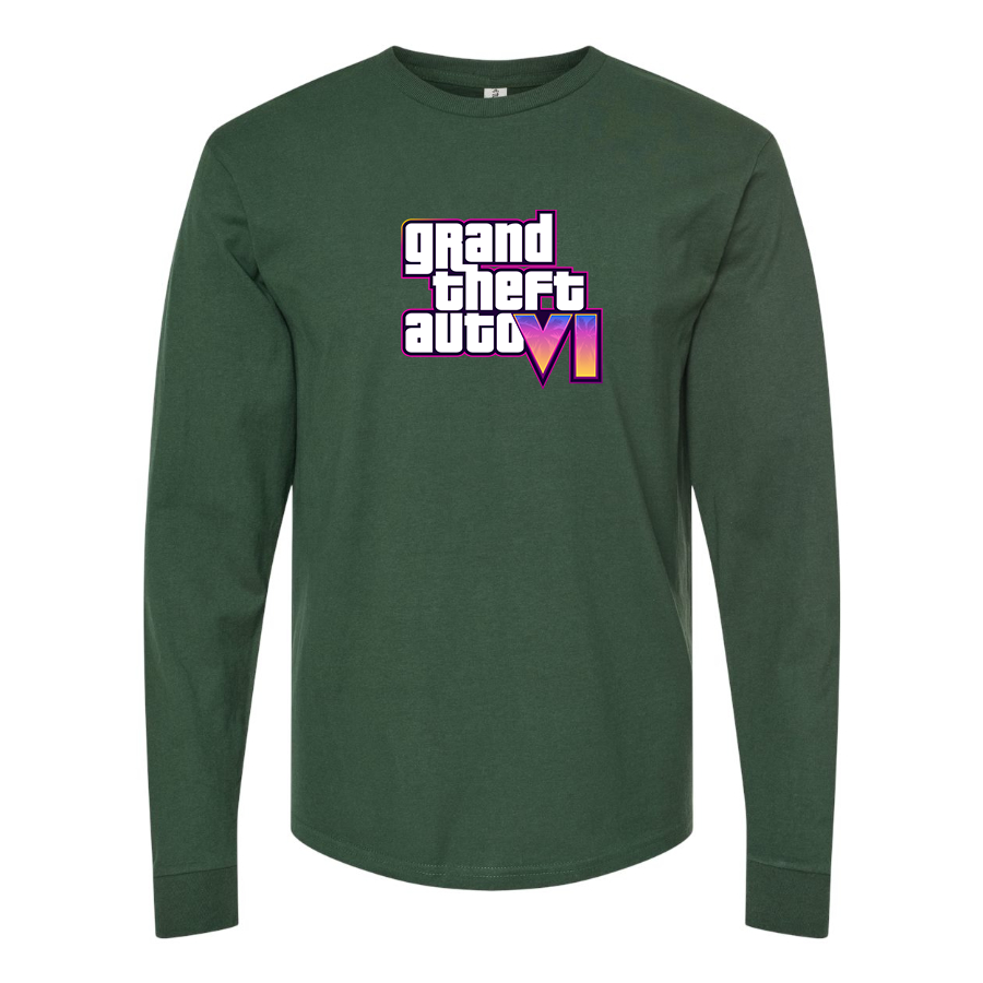 Men's GTA 6 Grand Theft Auto VI Long Sleeve T-Shirt Game