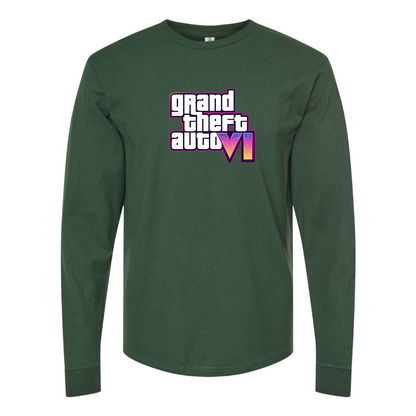 Men's GTA 6 Grand Theft Auto VI Long Sleeve T-Shirt Game
