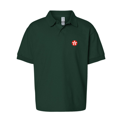 Youth Texaco Logo Gildan Dry Blend Jersey Polo
